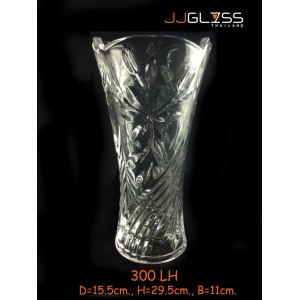 AMORN) Vase 300 LH - แจกันแก้วคริสตัล เจียระไน 